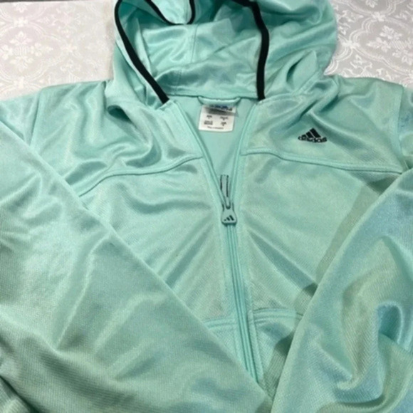 adidas Mint Green Hooded Jacket - Picture 1 of 16